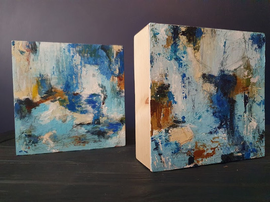 Shoreline I and II, 6x6 inches, acrylic and pencil on wood panel.jpeg