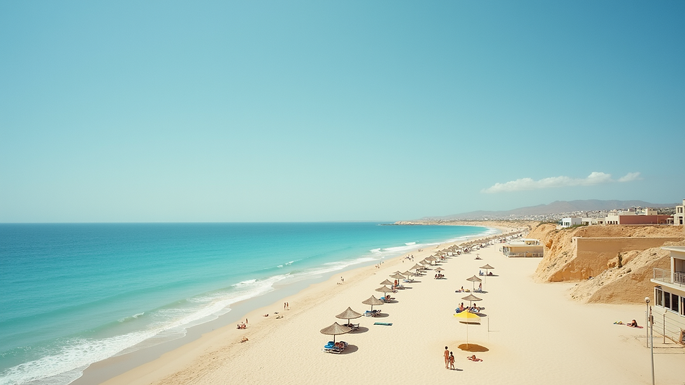 Vista aerea di Corralejo con spiagge e case vacanze
