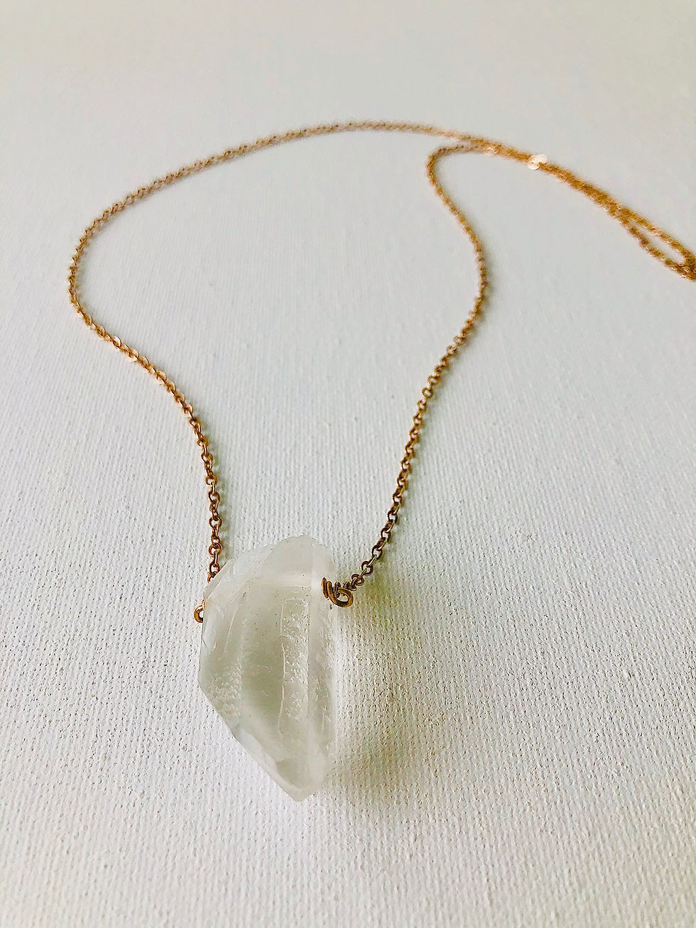 Thumbnail: raw crystal quartz necklace