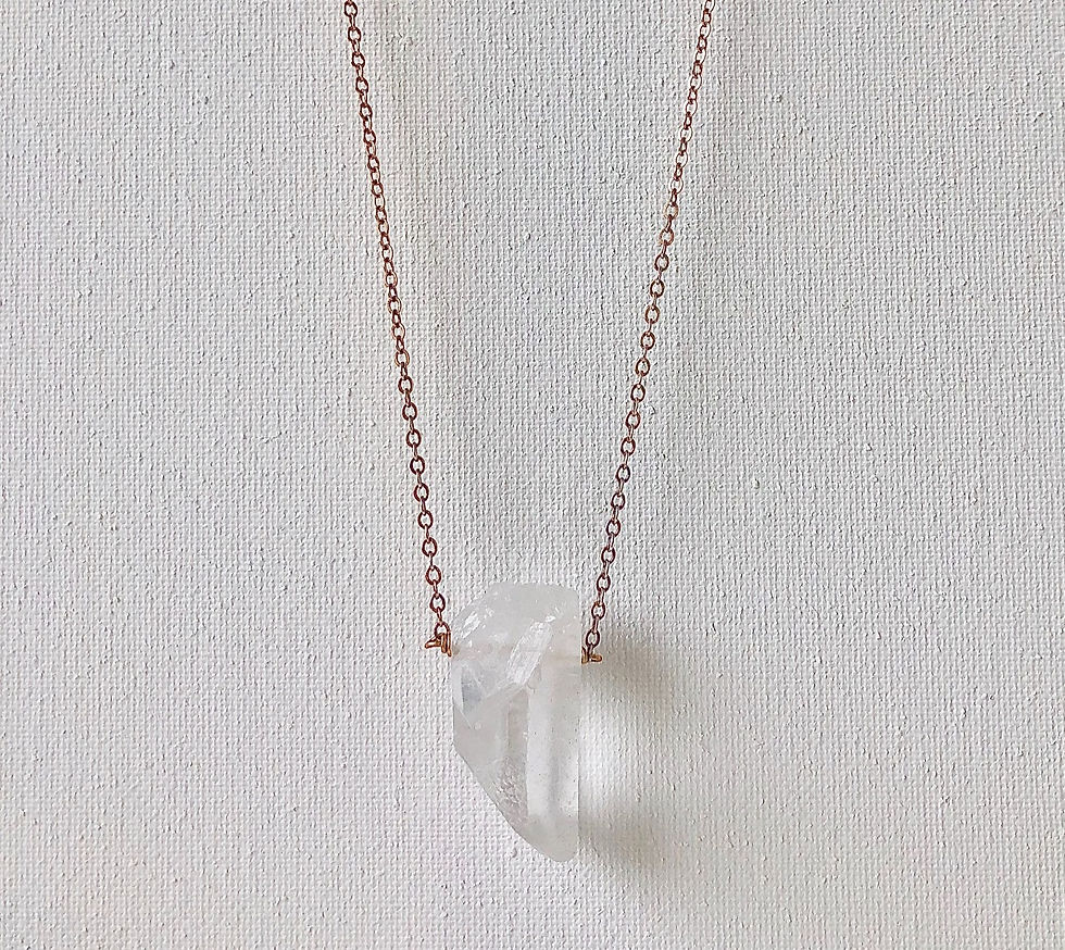 Thumbnail: raw crystal quartz necklace