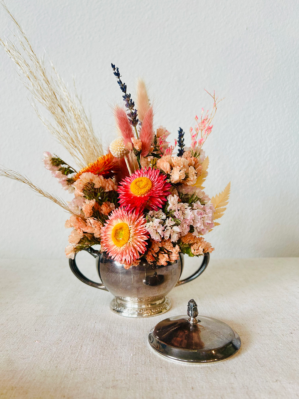 Thumbnail: summer arrangement in vintage silver
