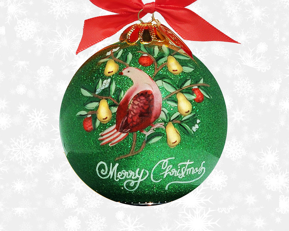 Partridge in a Pear Tree hand painted ornament