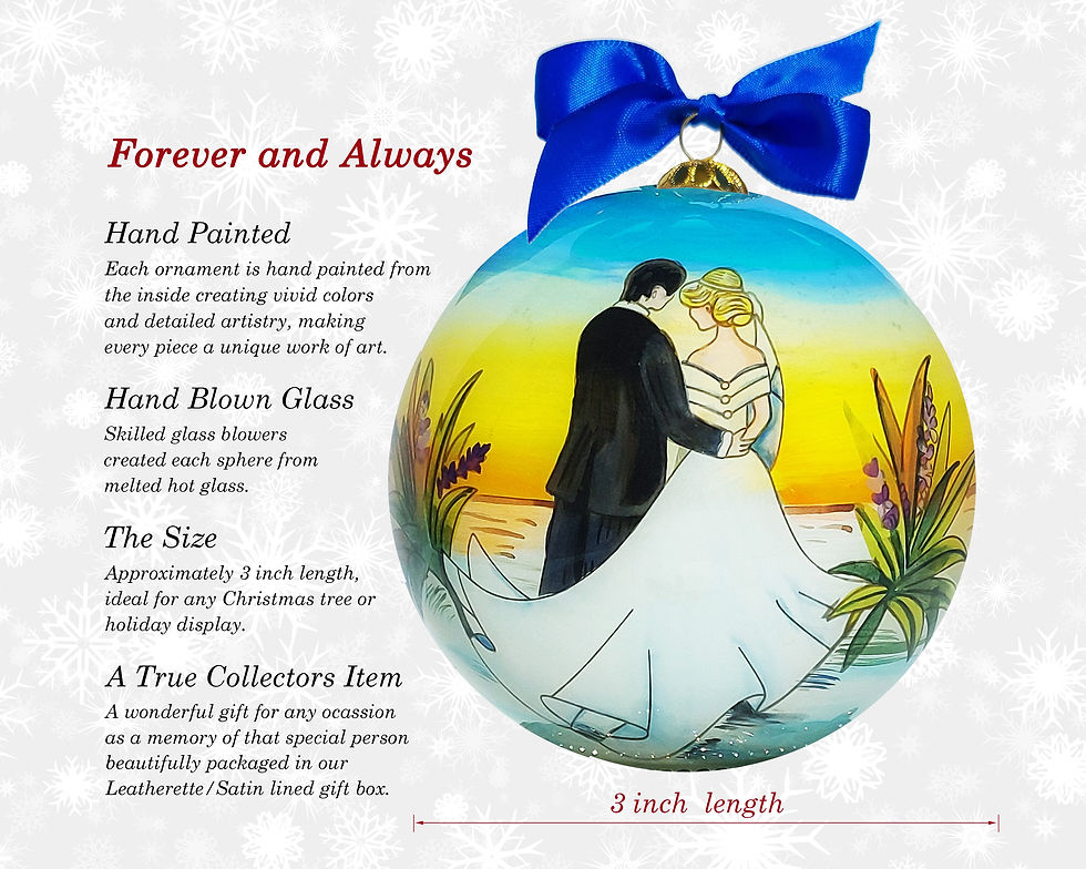 Thumbnail: Forever and Always Wedding Ornament hand painted