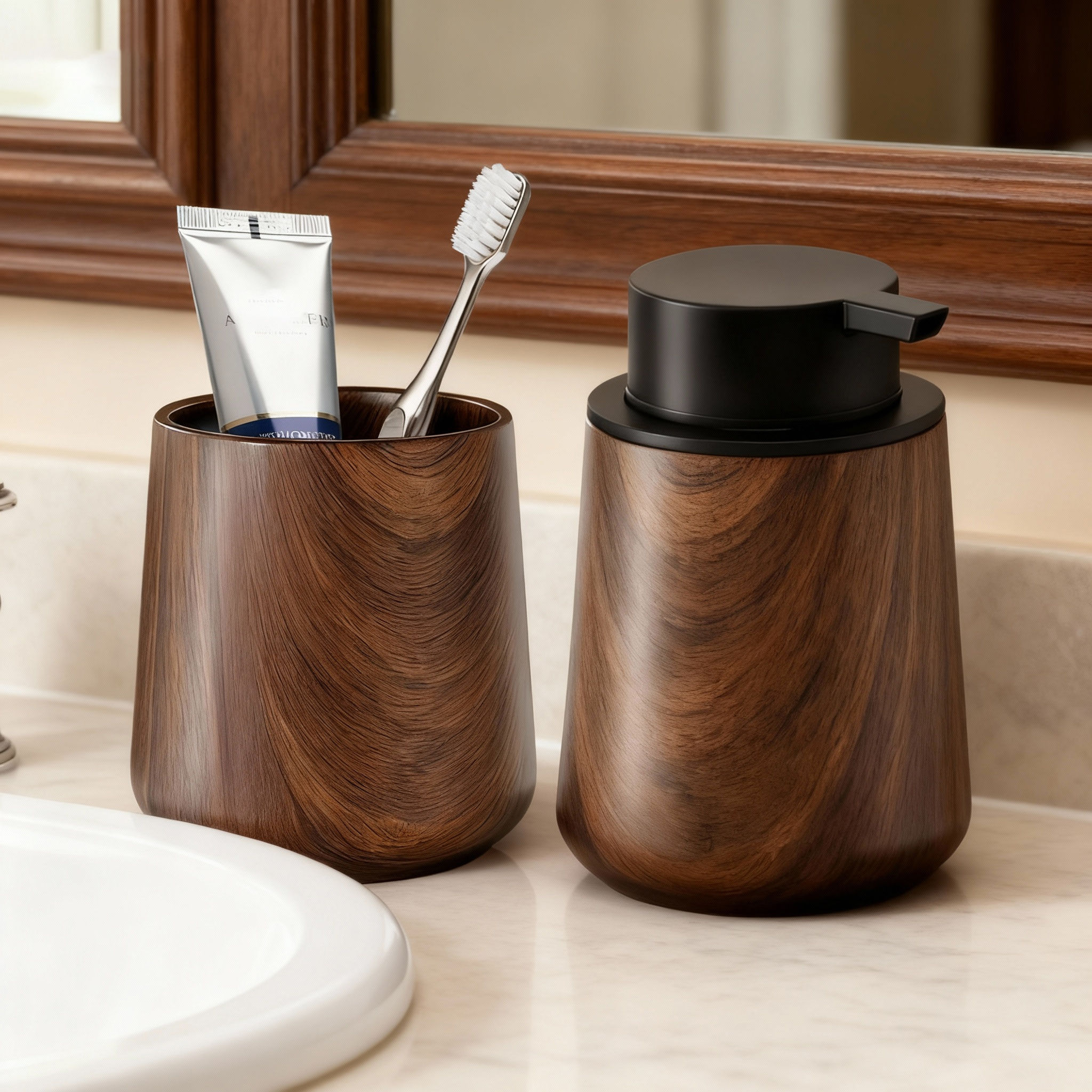 Nomad Wood Bathroom Set