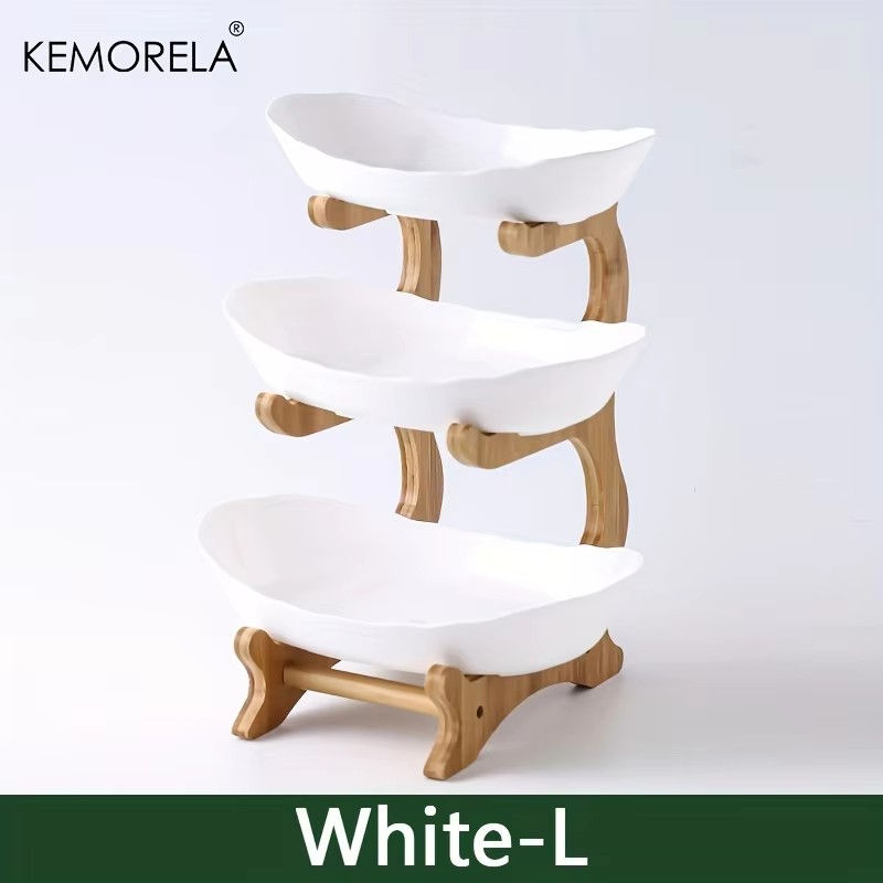 Thumbnail: 2/3 Layer Fruit Plate Home Living Room Plastic Snack Dish Creative Modern Dried 