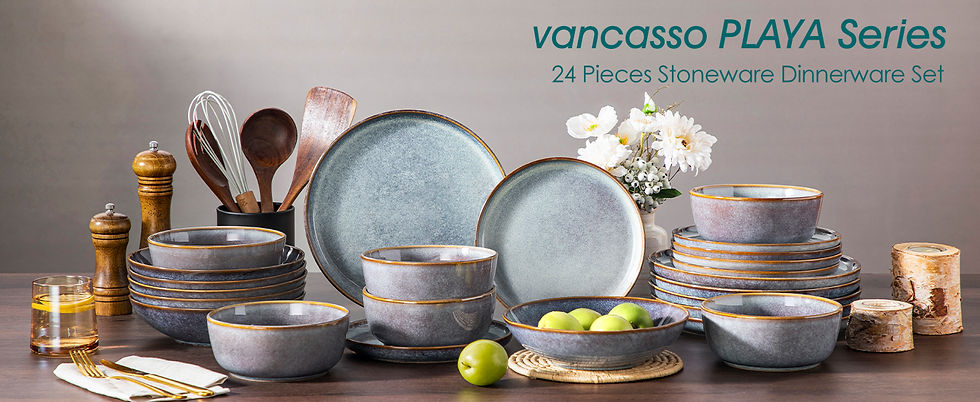 Thumbnail: Earthy Indigo Ceramic Dinner Set