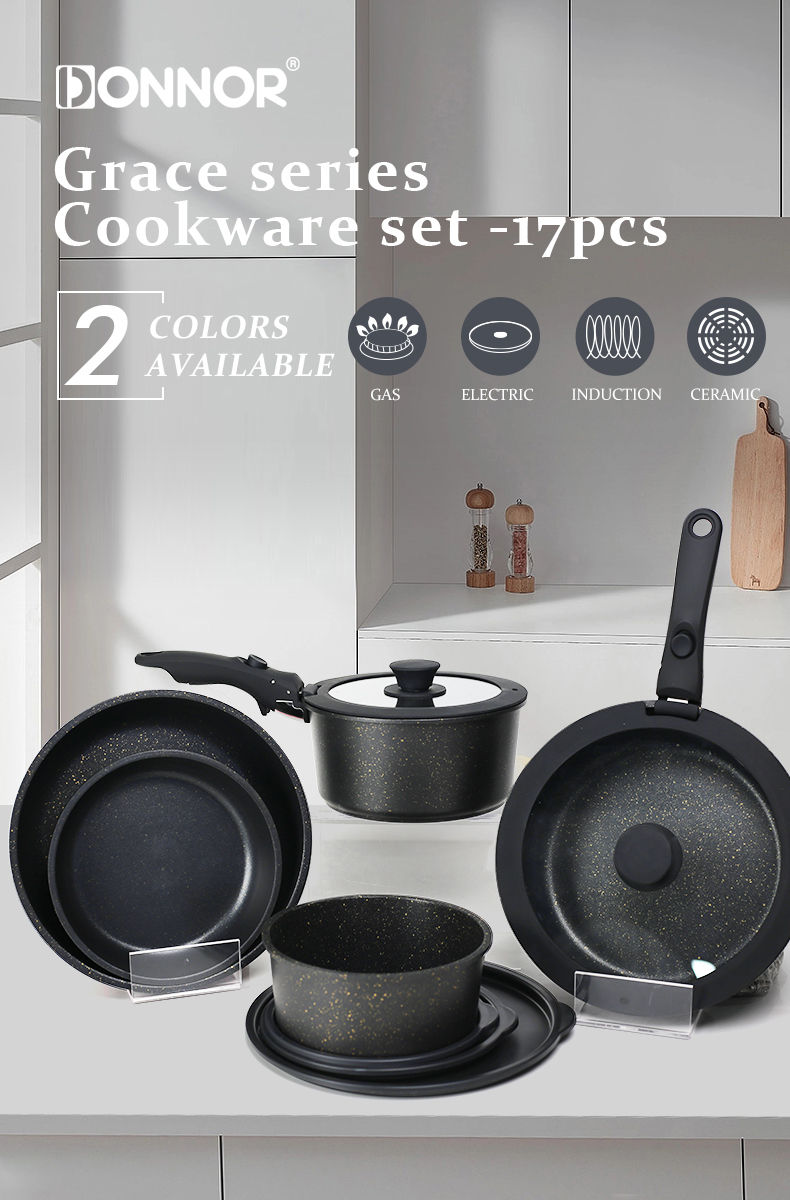 Thumbnail: Donnor Snap&Stack Cream Cookware Set