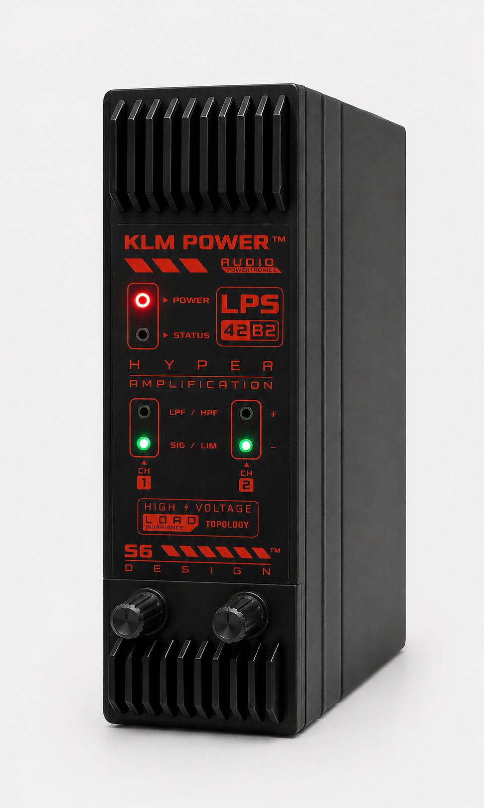 KLM LPS Series professional audio power amplifier with ultra-low distortion, high efficiency, and precision-engineered.