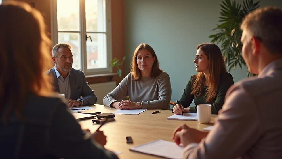 Eye-level view of a community support group meeting