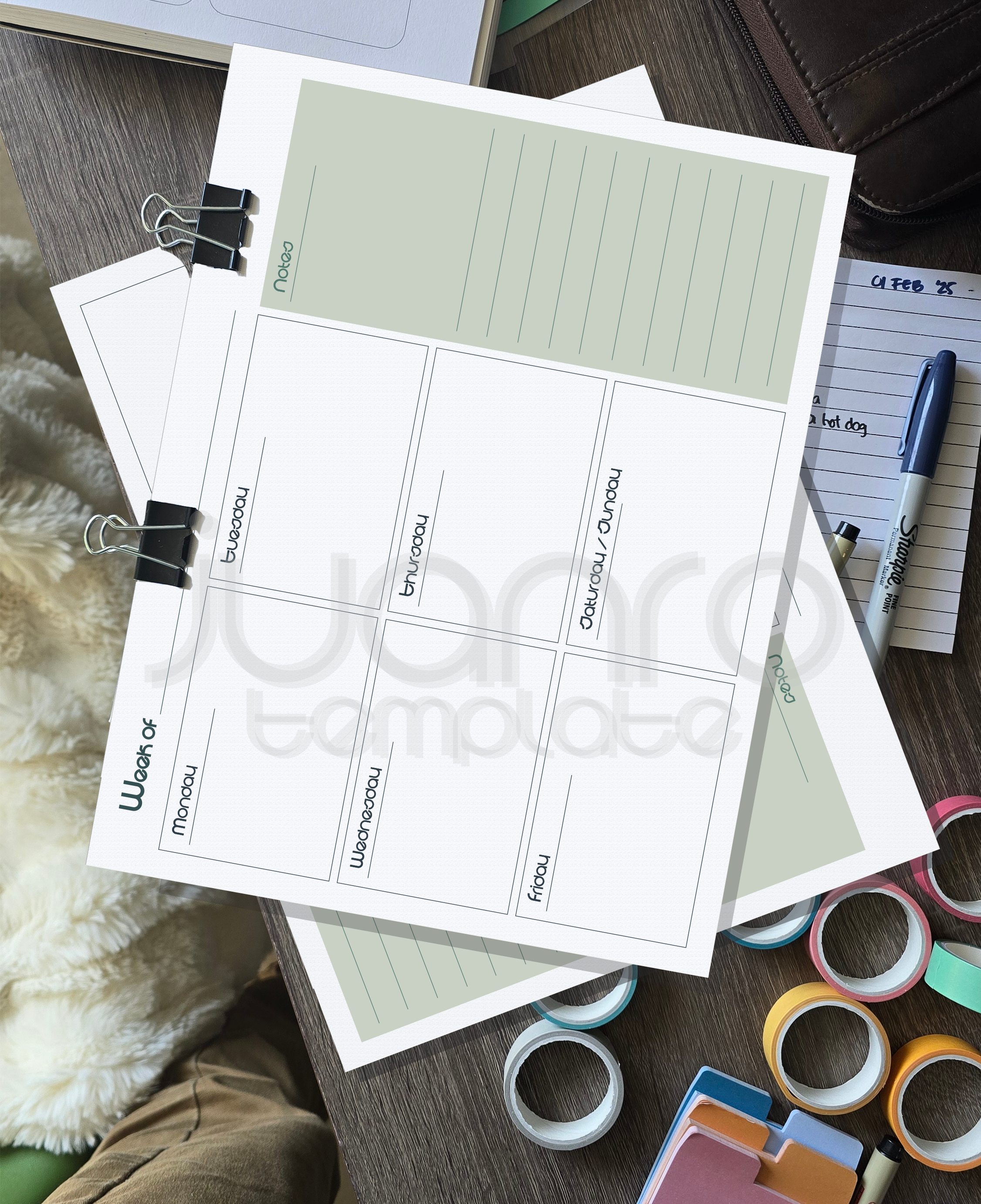 Weekly Planner BAU GREEN EN