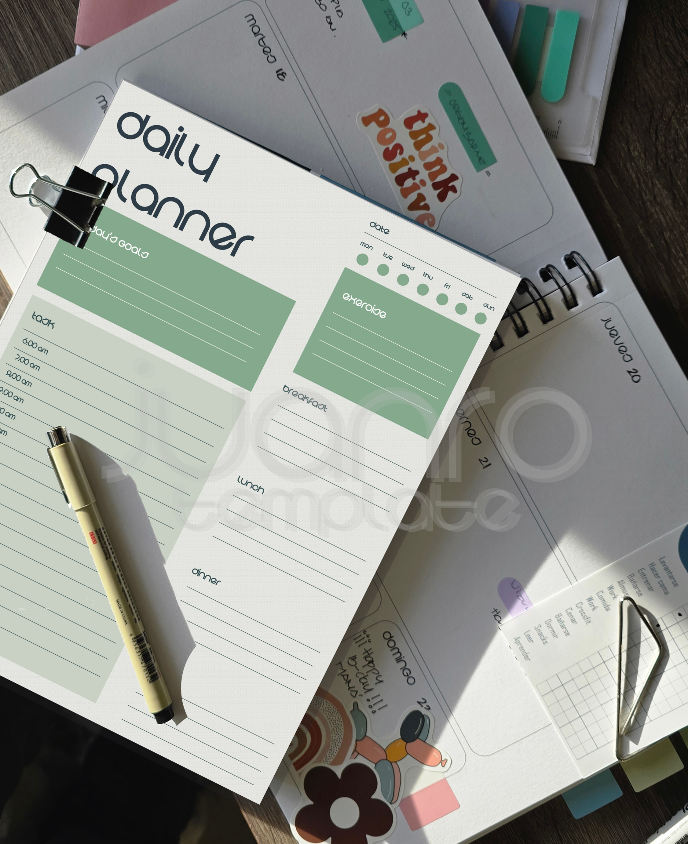 Daily Planner BAU GREEN EN