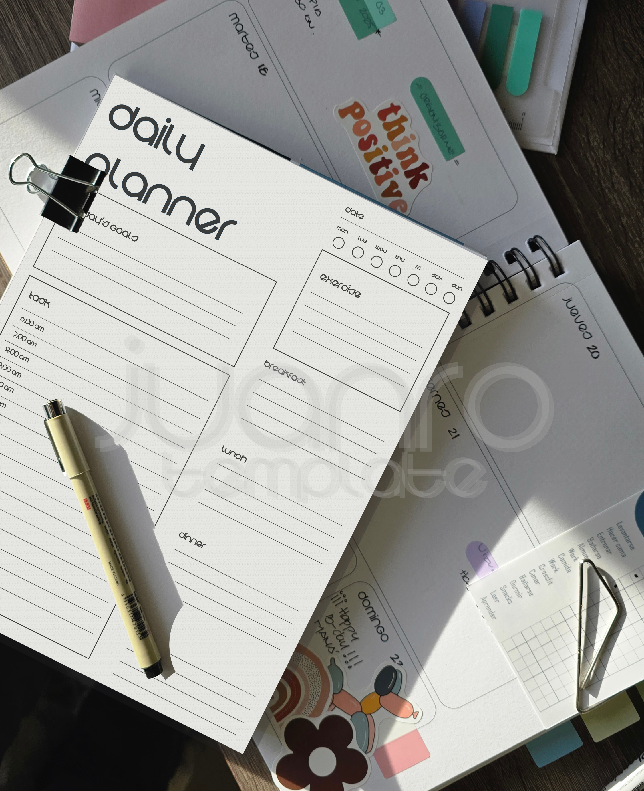 Daily Planner BAU NEGRO EN