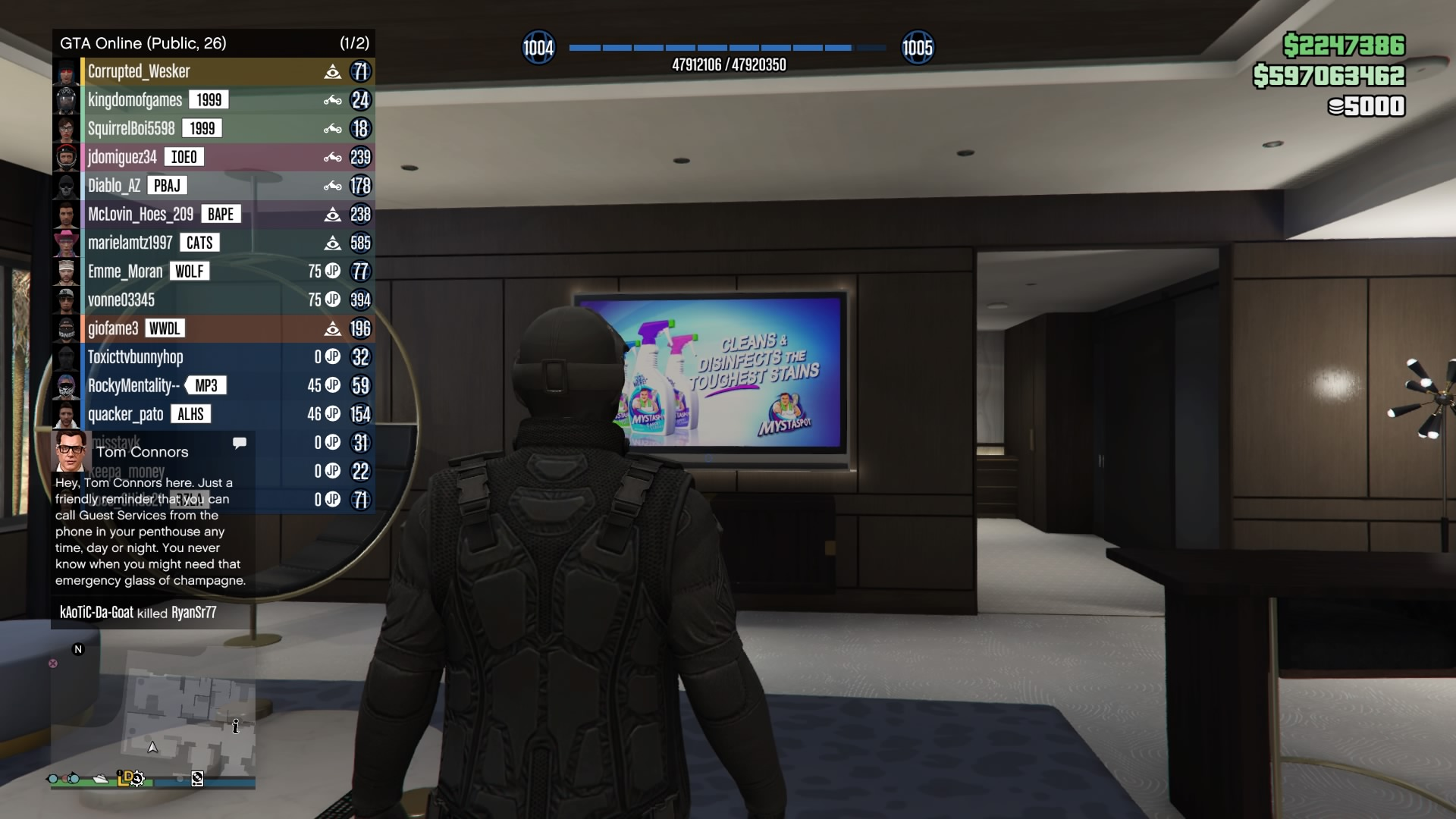 PS4 GTA V Online Account Modded - Rank 1004, $500M, All Weapons, 100% Story Mode