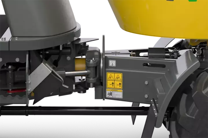 Thumbnail: Close-up of Wacker Neuson DW15e integrated on-board charging cable and 230V socket.