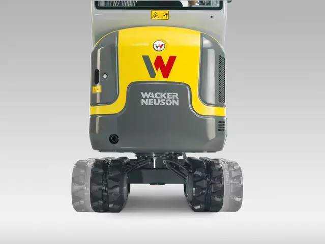 Thumbnail: Rear view of the Wacker Neuson ET16 1.6T excavator showing compact counterweight.