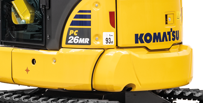 Thumbnail: Close-up of Komatsu PC26MR-5 showing compact design