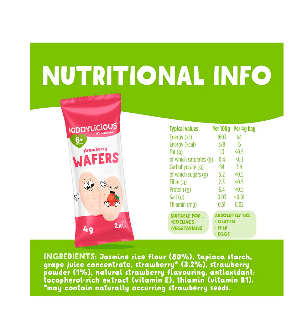 Thumbnail: Kiddylicious Wafers Strawberry 4x4g