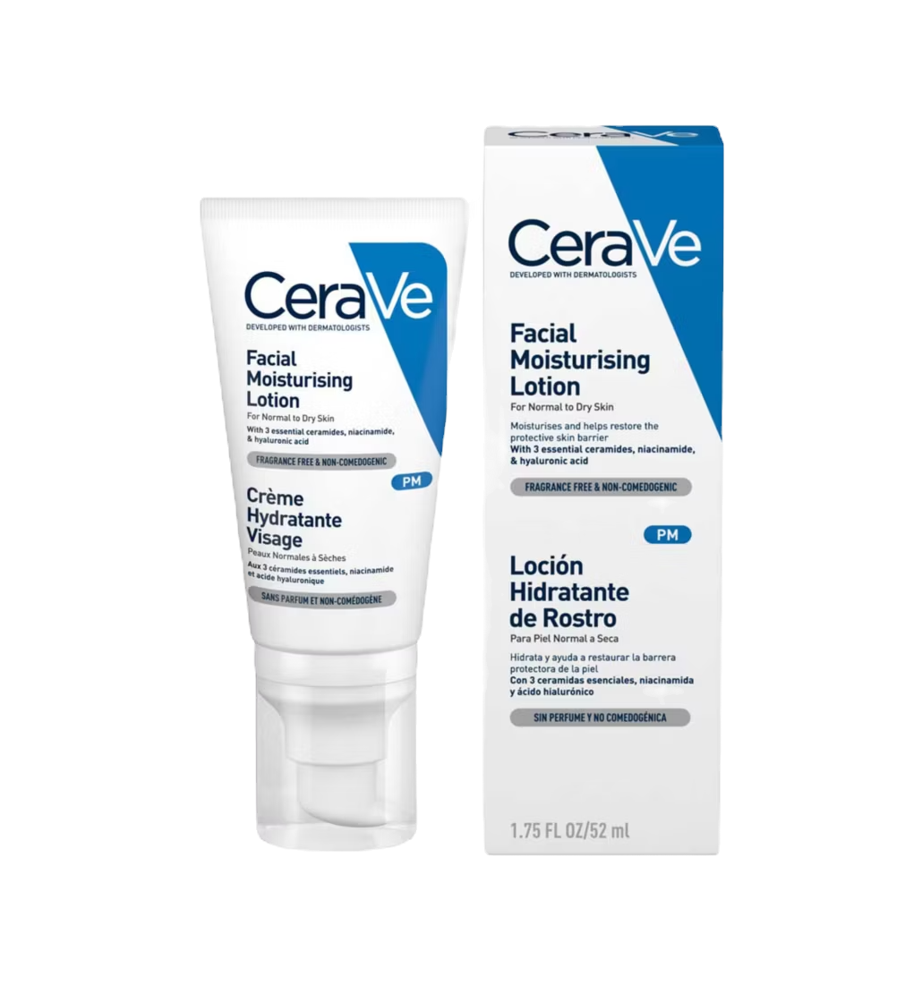 CeraVe PM Facial Moisturising Lotion with Ceramides for Normal to Dry Skin 52ml