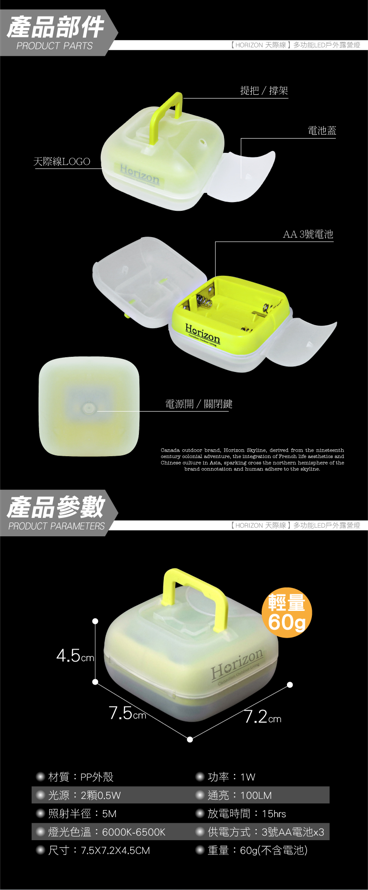 縮圖：【Horizon】LED高亮度迷你戶外露營燈隨身小夜燈