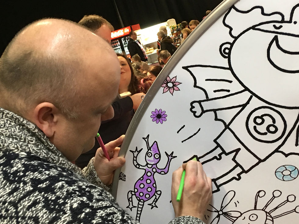 Colouring in the camper van