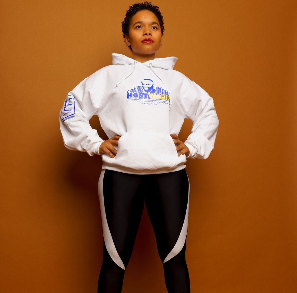 Thumbnail: White Hoodie - Unisex (Gold and Blue Logo)
