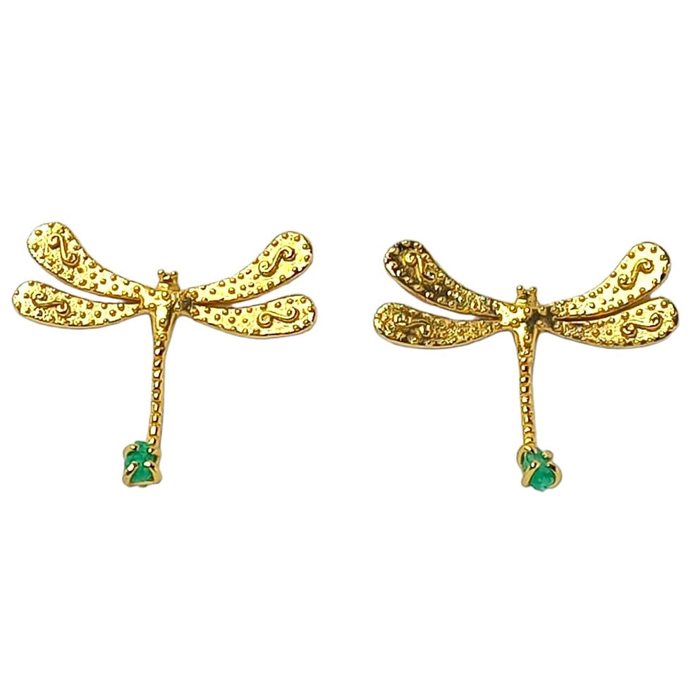 Aretes libélula (2) con moralla - JCO002576