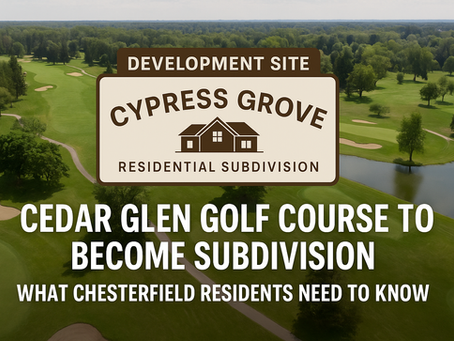 Cedar Glen Golf Course Development to Cypress Grove Subdivison Marketing Flyer