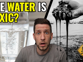 Split-screen investigative graphic for Lake St. Clair water crisis. Left side shows a clean home titled 'What They Say.' Right side shows toxic black muck and medical bills titled 'The $2 Billion Lie.' A red warning sign 'DANGER' is in the corner.
