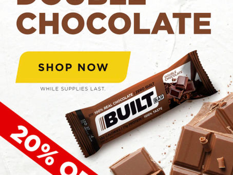 OVER: FLASH SALE: 20% off Double Chocolate Built Bars