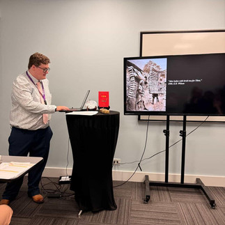 A photo of me Presenting on Heicha (image courtesy Choke)