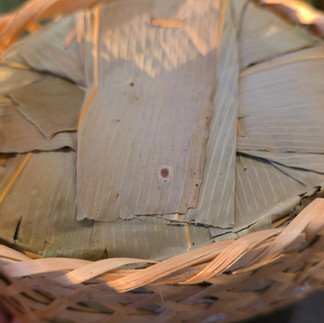 A closeup of the An Cha basket Ruoye Leaves