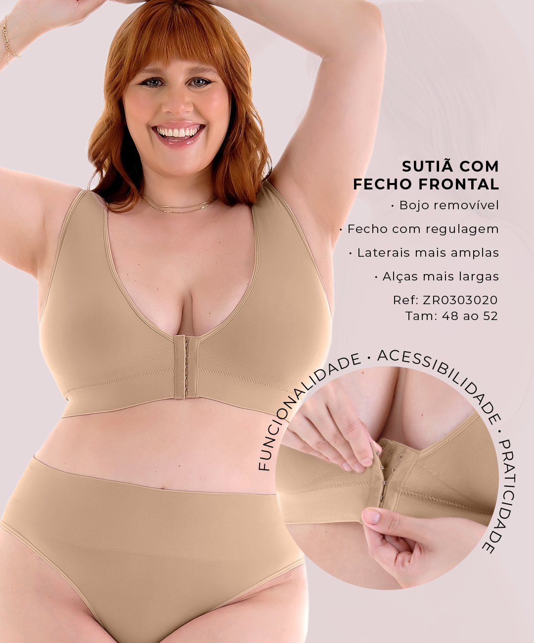 Sutiã Plussize Fecho Frontal