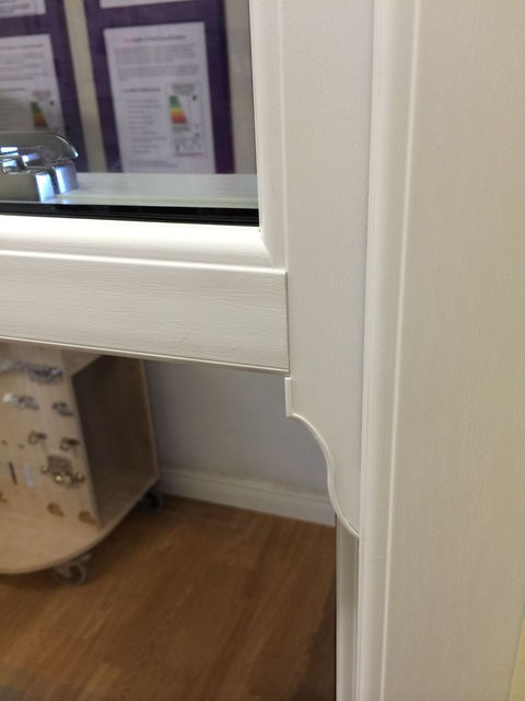 close-up view on a detail of a sash window