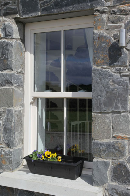 stunning sash window decorated with flowers