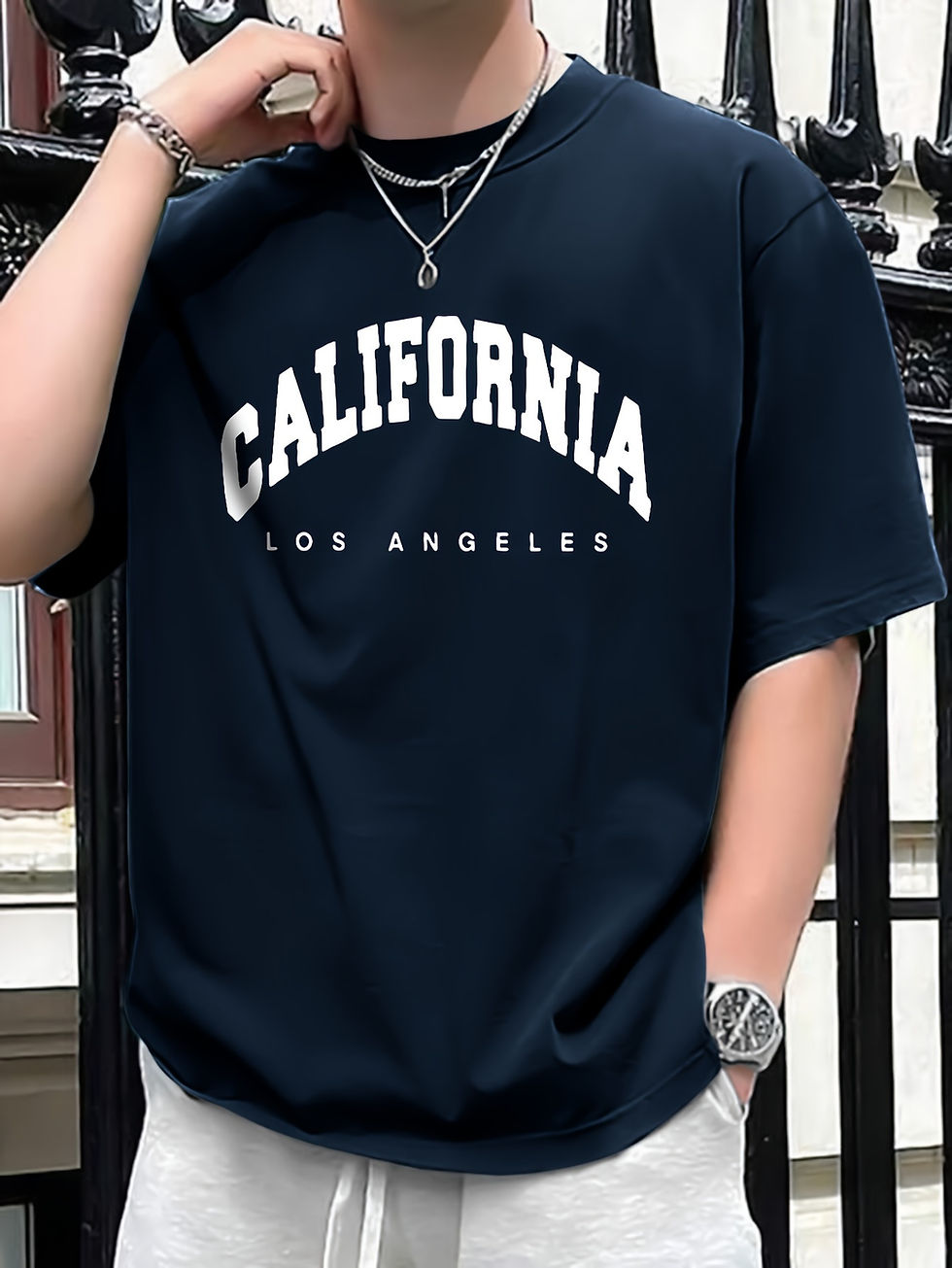 Miniatura: Camiseta Masculina Verão 100% Algodão Oversized Estampa CALIFORNIA