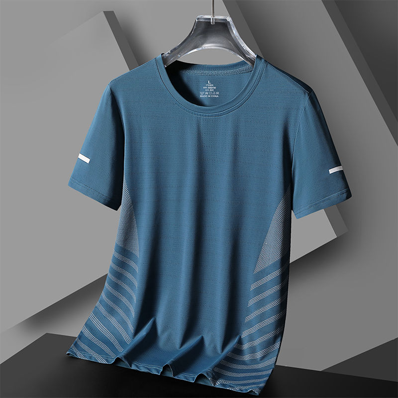 Thumbnail: Camiseta Masculina Corrida Verão Ice Silk Secagem Rápida - Estampa Refletiva