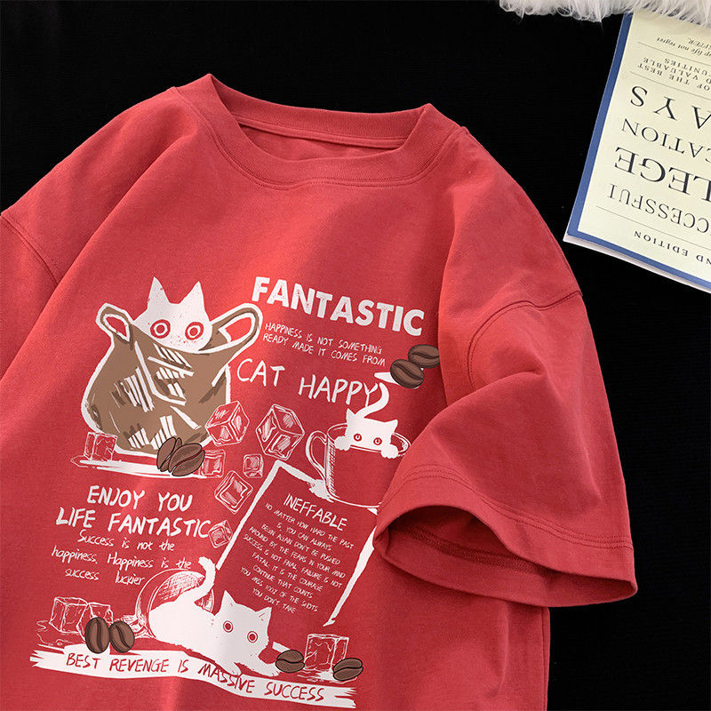 Miniatura: Camiseta Unissex Oversized Estampa Gatos - Estilo Coreano Streetwear
