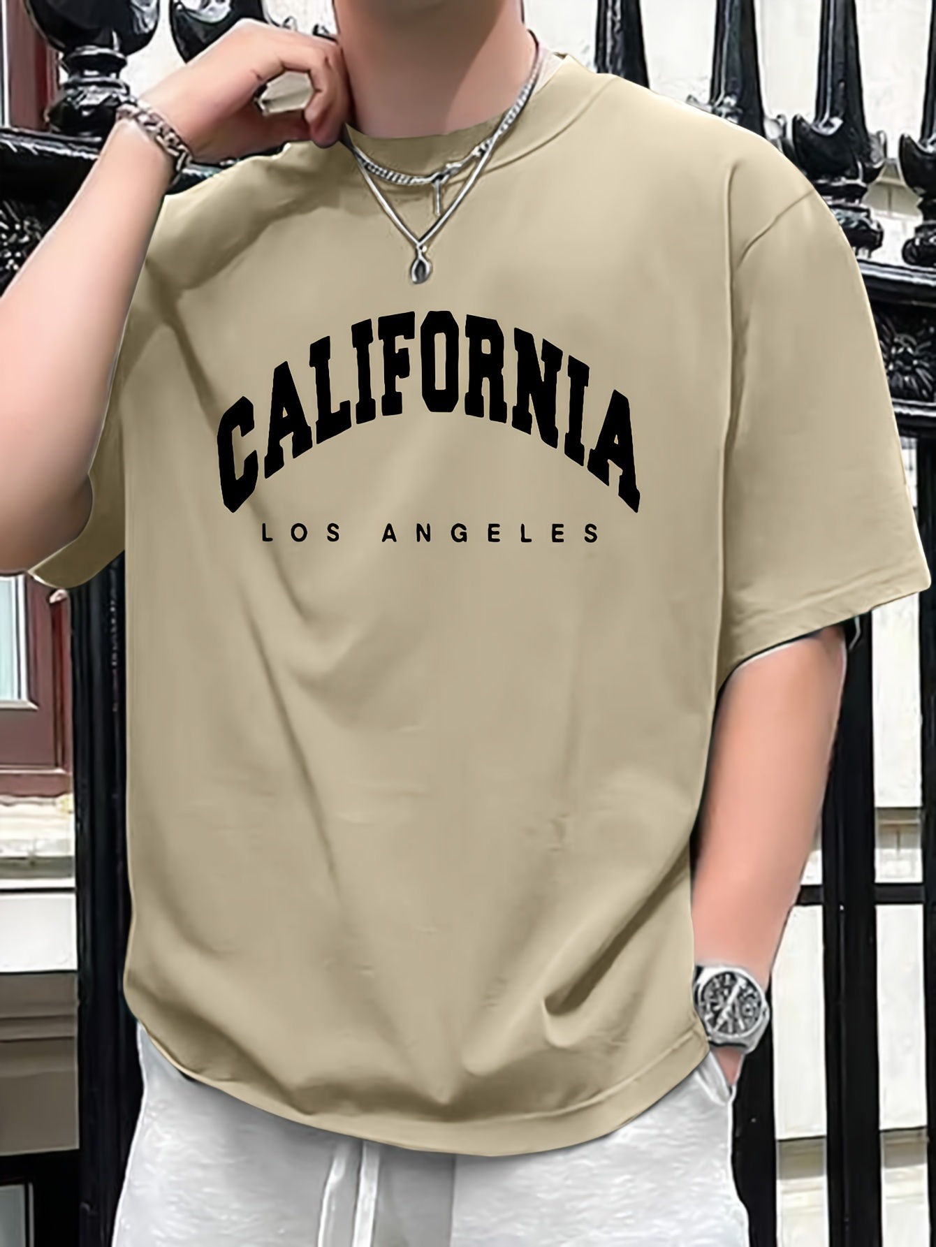 Camiseta Masculina Verão 100% Algodão Oversized Estampa CALIFORNIA