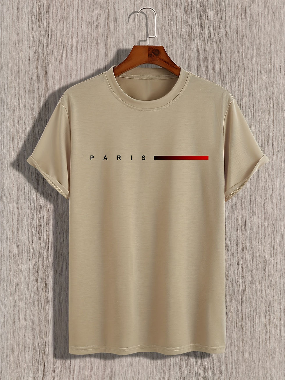 Miniatura: Camiseta Masculina 100% Algodão - Estampa PARIS Criativa Casual