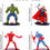 Thumbnail: A set of four superhero figurines with their respective measurements and details.
