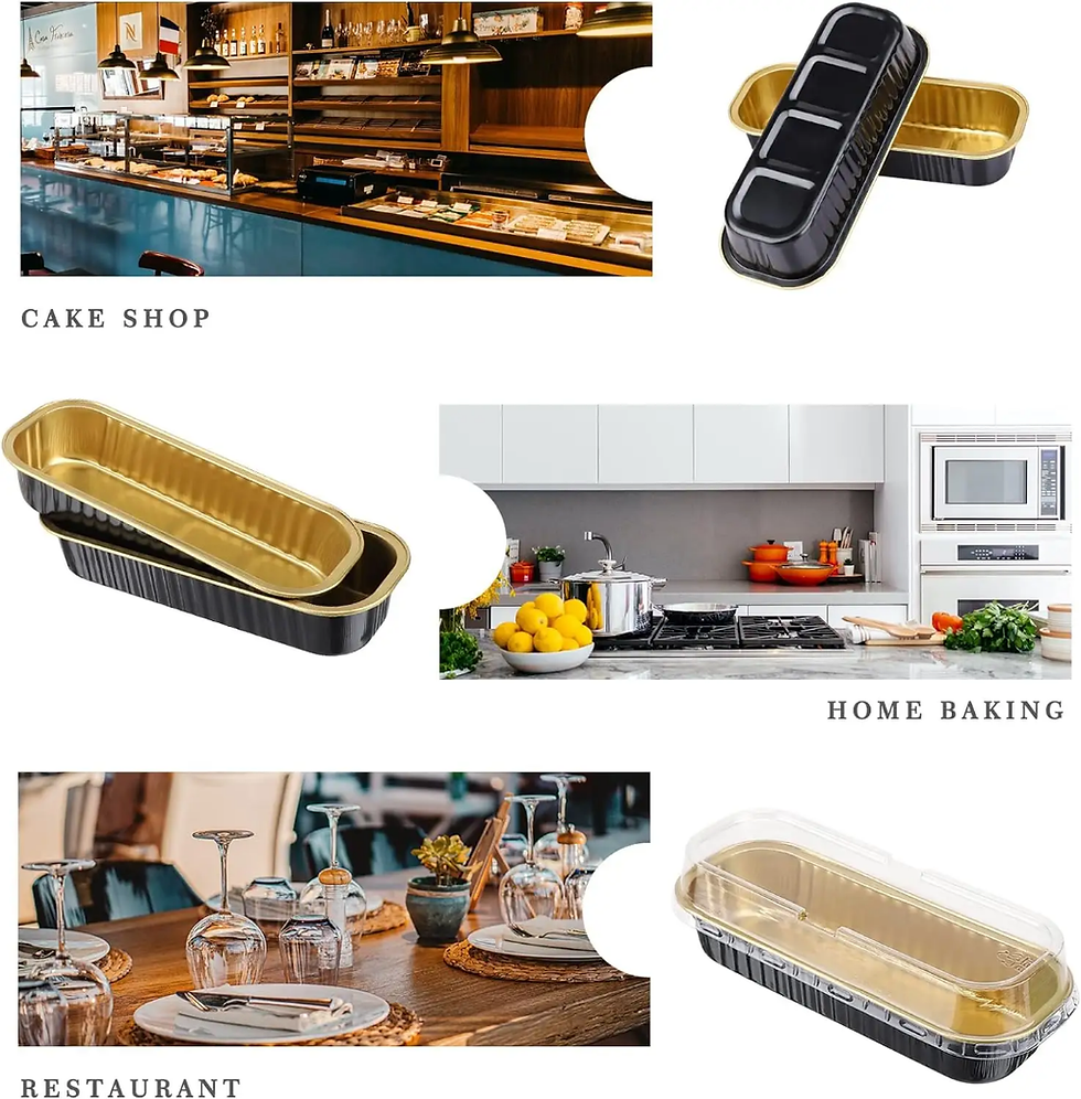 Thumbnail: A collage showing the loaf pans in different settings, with a hand holding one with food in it.