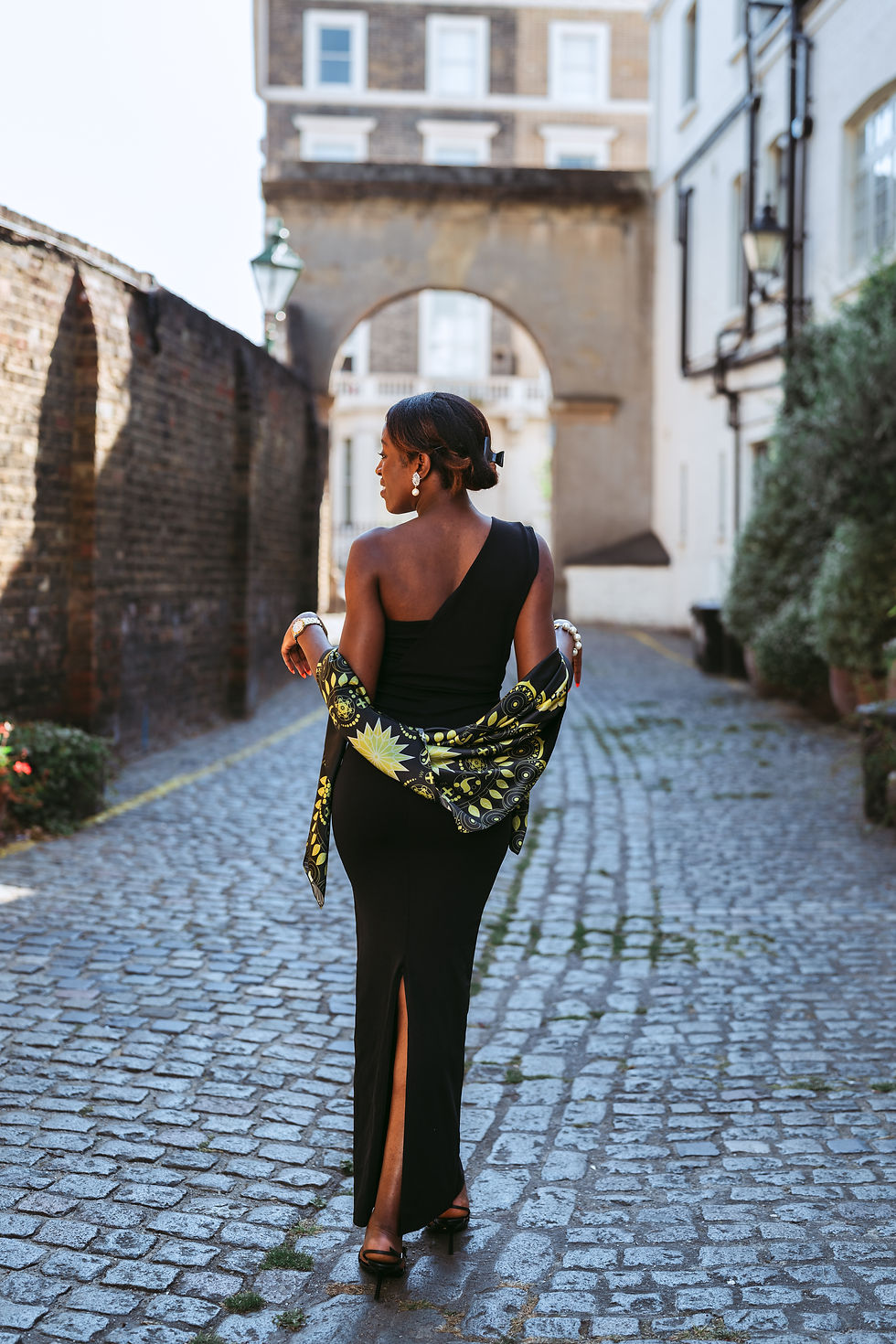 luxury black gold mandala silk scarf