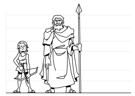 Character sheet from Being Artemis, a short animation from my Final Year Project.