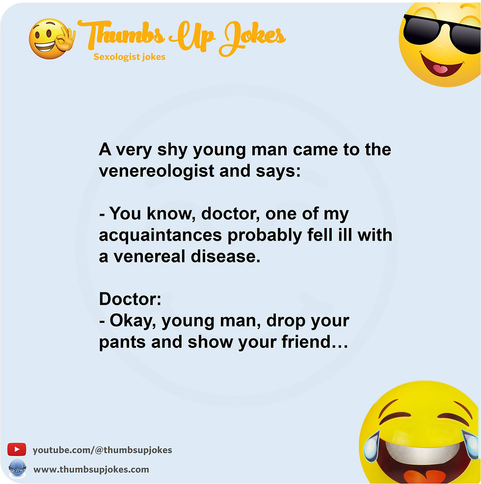 Funny joke about a shy patient at a sex therapist's office who hesitates to admit he has a problem.