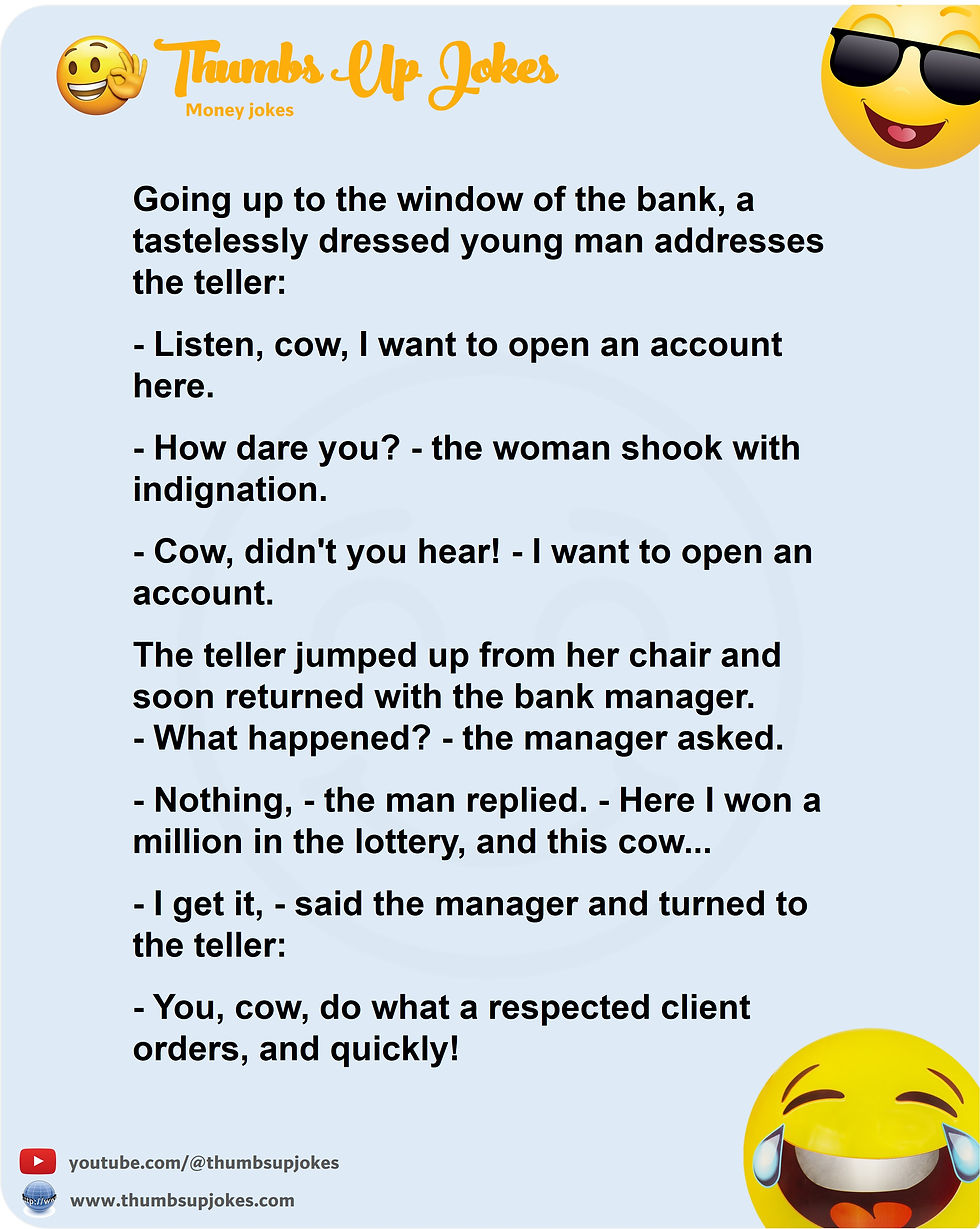 Funny joke about money. Joke about millionaire. Joke about winning lottery