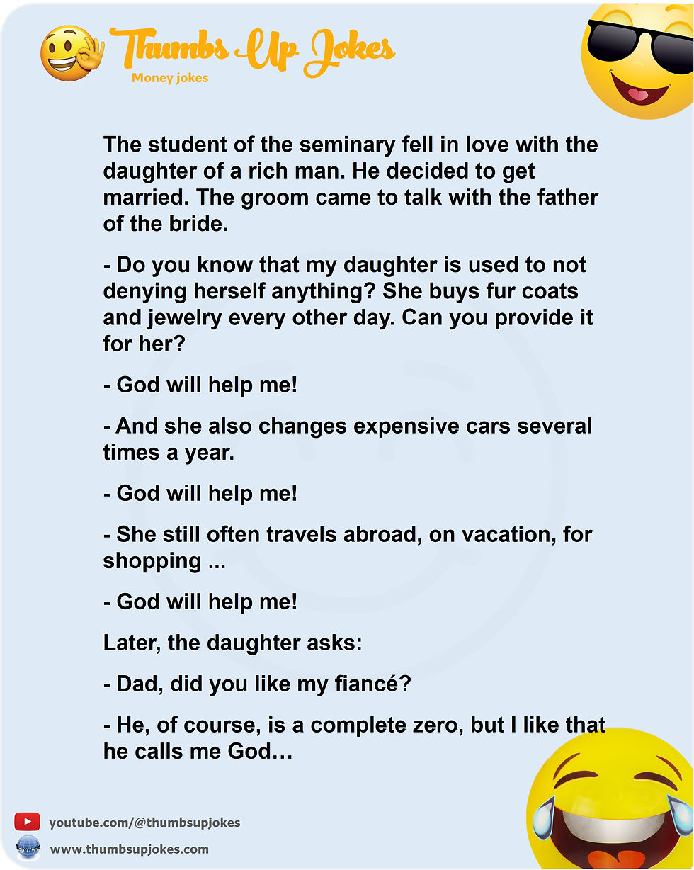 Funny joke about money. Joke about rich man