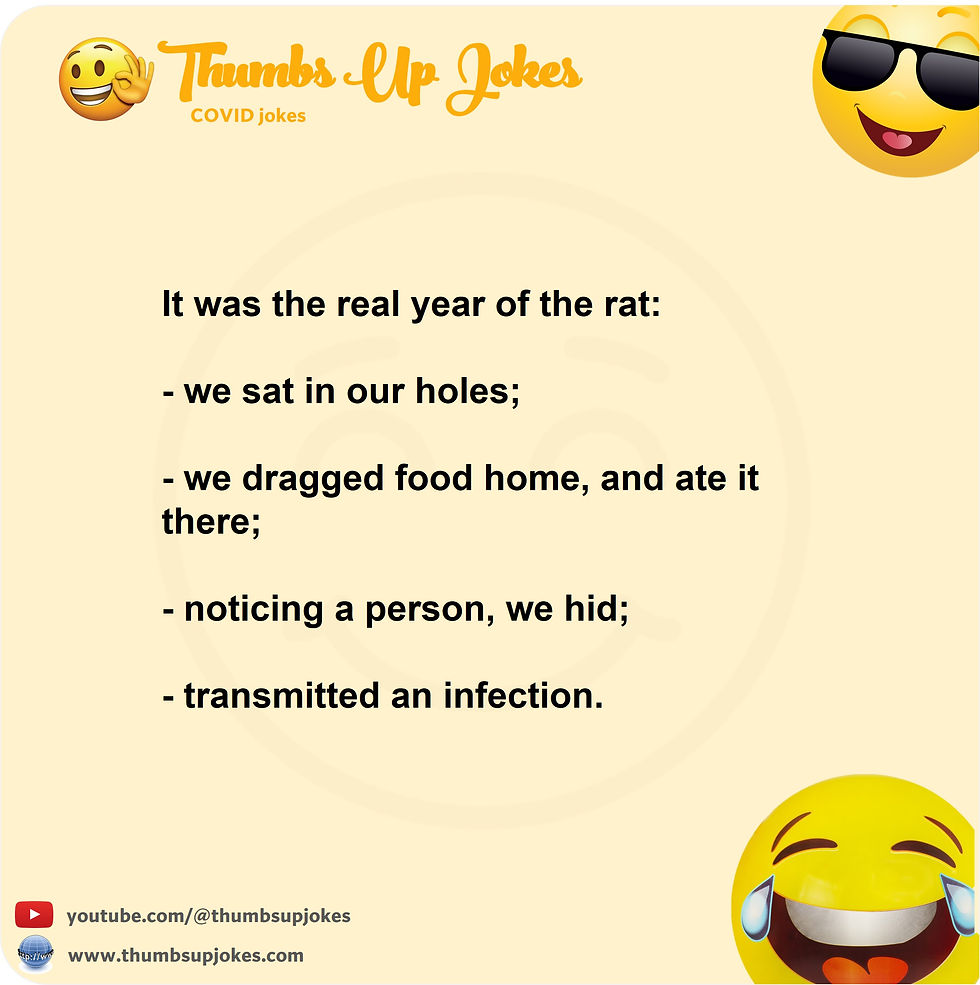 Joke about the year of the rat. Joke about COVID