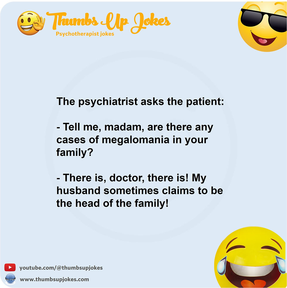 Joke about psychiatrist and patient on Thumbs Up Jokes