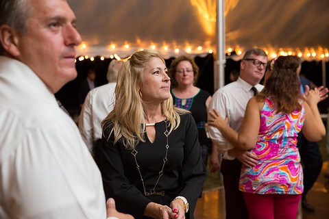 Image of partygoers on the dance floor at the Mad Men gala.
