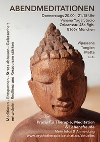 Buddhakopf Holz Einladung Meditation Haidhausen
